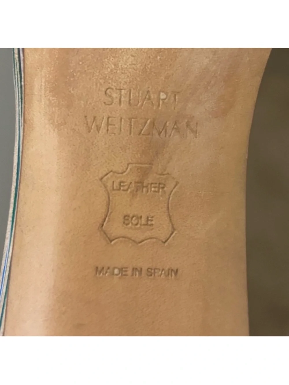 Stuart Weitzman Nudistsong Bisque Prism Sexy Stiletto striped high heels  7 1/2 - Picture 14 of 16